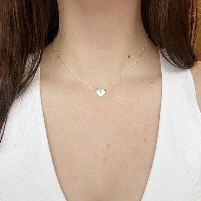 Custom Side ways Dainty Heart Necklace