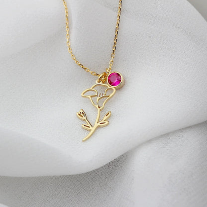 Custom Gold Birthstone Necklace