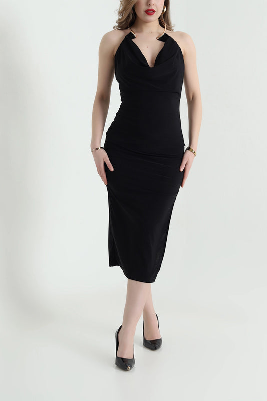 Black Ring Design Sandy Women's Dress