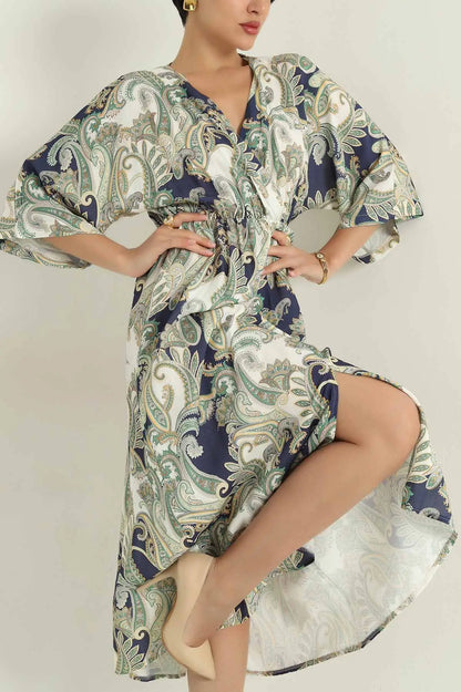 Stone Color Woven Viscose Dress
