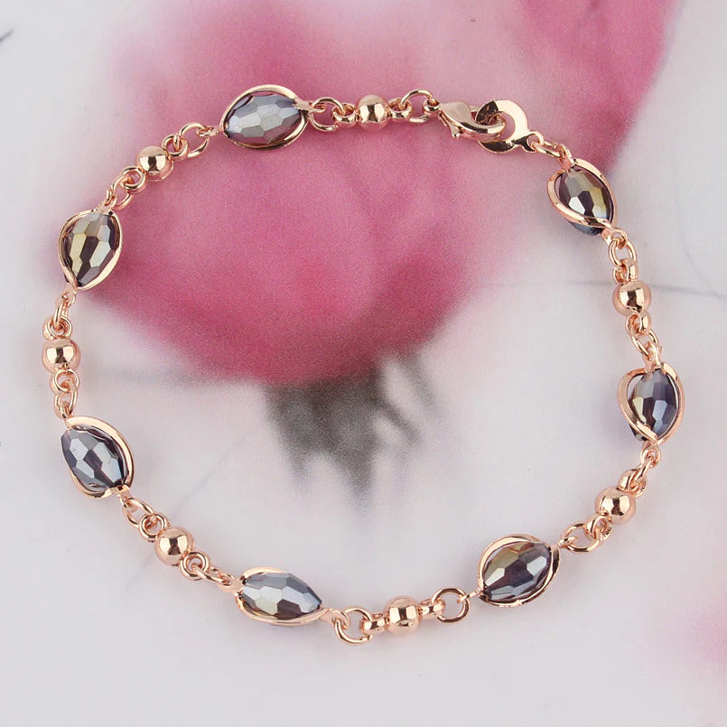 Purple crystal lady jewelry set
