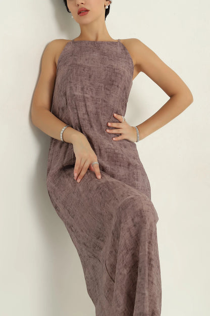Mink Lined Strappy Woven Dress