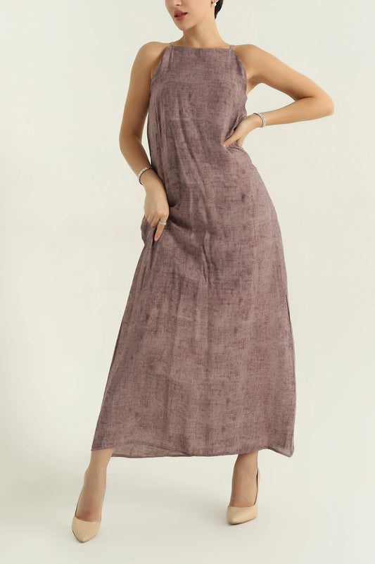 Mink Lined Strappy Woven Dress
