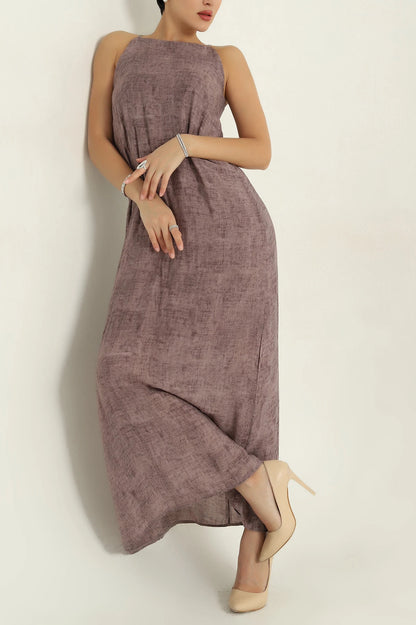 Mink Lined Strappy Woven Dress