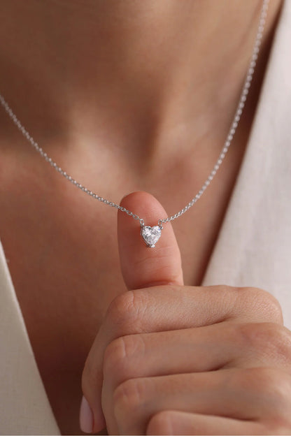 925 Sterling Silver Chain White Zircon Necklace
