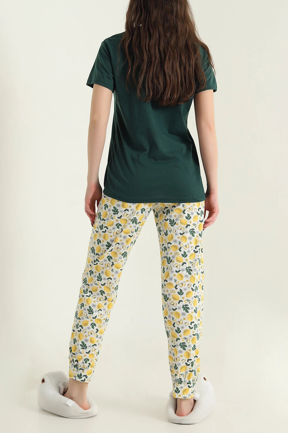 Emerald Short Sleeve Single Jersey Women's Pajama Set - Denoss